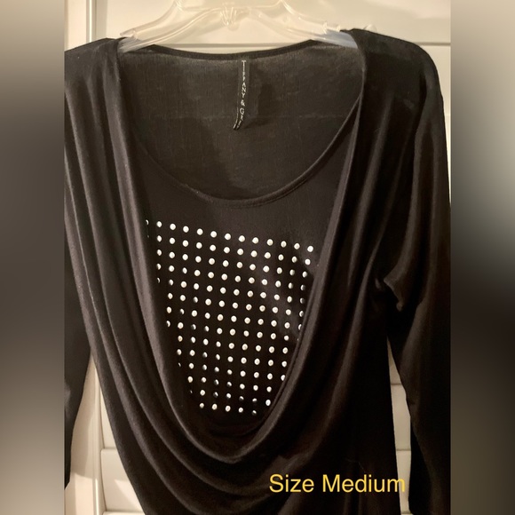 Tiffany and Grey black cowl neck top - Picture 3 of 4